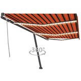 vidaXL ročna zložljiva tenda z led lučkami 600x300 cm oranžna in rjava | Shoptok.si