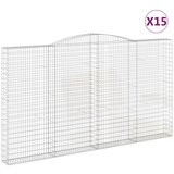  Lučne gabionske košare 15kom 400x30x220/240cm pocinčano željezo | shoptok.hr