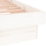  LED okvir kreveta bijeli 135 x 190 cm bračni od masivnog drva | shoptok.hr