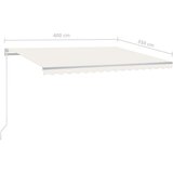 vidaXL Avtomatsko zložljiva tenda s stebrički 4x3,5 m krem | Shoptok.si