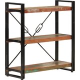  Regal za knjige s 3 razine 77x30x80cm obnovljeno drvo i željezo | shoptok.hr