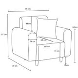 Atelier Del Sofa sofa i fotelja noya chenille anthracite
