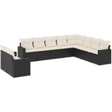  10-dijelni set vrtnih sofa s jastucima crni od poliratana | shoptok.hr