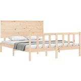  Posteljni okvir z vzglavjem 160x200 cm trden les | Shoptok.si