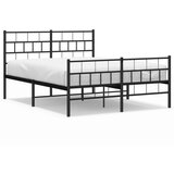  The Living Store Kovinski posteljni okvir z vzglavjem in vznožjem črn 120x200 cm - Kovinski Posteljni Okvir, (21448971) | Shoptok.si