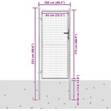  Vrtna vrata od pocinčanog čelika 100x175 cm srebrne boje | shoptok.hr