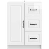  Strani šal Bela visok sijaj 66 x 34,5 x 87 cm Inženirski les, (5000217778) | Shoptok.si