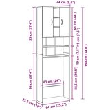 Ormarić za perilicu rublja siva boja betona 64 x 25,5 x 190 cm | shoptok.hr