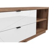 XORA nizka omarica barve hrasta, bela, visoki sijaj | Shoptok.si