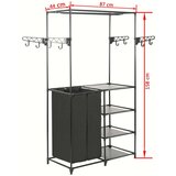 vidaXL Stojalo za oblačila jeklo in netkano blago 87x44x158 cm črno | Shoptok.si