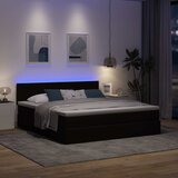 vidaXL Otomanski krevet s madracem i LED tamnosmeđi 180x200 cm tkanine Cijene