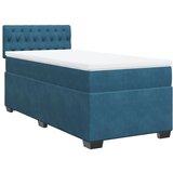 vidaXL Box spring postelja z vzmetnico temno moder 90x190 cm žamet, (21307165) Cene