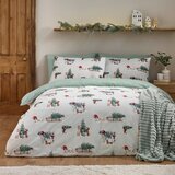Catherine Lansfield Zelena/u prirodnoj boji flanelska posteljina za bračni krevet 200x200 cm Brushed Christmas Dogs &amp;ndash; Slike