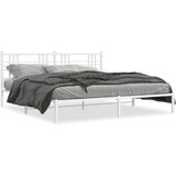 Metalni okvir za krevet s uzglavljem bijeli 200x200 cm | shoptok.hr