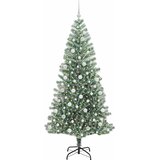  Umjetno Božićno Drvo s Snježnim Flokom i LED Svjetlom 210 cm | shoptok.hr