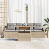  vrtni kavč set set 5 bež ratan, pena, steklo vrtni kavč set, (22065025) | Shoptok.si