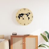 vidaXL Zidni sat žuto-crni Ø 30 cm od konstruiranog drva | shoptok.hr