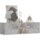 vidaXL Kotna omarica betonsko siva 160x40x45 cm iverna plošča | Shoptok.si