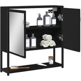  Kupaonski ormarić s ogledalom crni 60 x 16 x 60 cm drveni | shoptok.hr