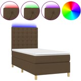  The Living Store Box spring postelja z vzmetnico LED temno rjava 90x200 cm blago - Box Spring Postelja, (21445892) | Shoptok.si