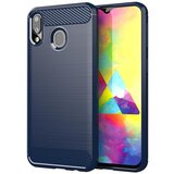 Cadorabo Ohišje, združljiv s Samsungom v brušenem modrem - zaščitnem pokrovu, narejen iz fleksibilnega silikona TPU v videzu iz nerjavečega jekla ogljika, (20587699) Cene