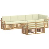  Set vanjskih sofa 8 pcs Bijela i krem 308 x 130,5 x 73 cm | Eponuda.ba