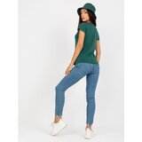 Fashion Hunters Basic dark green cotton t-shirt for women Cijene
