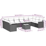 vidaXL 11-dijelni set vrtnih sofa od poliratana s jastucima sivi | shoptok.hr