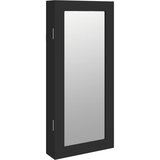  Zidni ormarić za nakit s ogledalom crni 30 x 8,5 x 67 cm | Eponuda.com