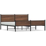 Metalni okvir kreveta bez madraca smeđa boja hrasta 183x213 cm Cijene