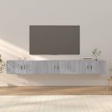 vidaXL Stenska TV omarica 3 kosi siva sonoma 100x34,5x40 cm | Shoptok.si