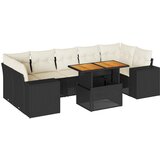 Maison Chic Seti vrtnega pohištva - Vrtna garnitura - Vrtni pohištvo set 8-delna z blazinami črn poli ratan, (21800111) | Shoptok.si