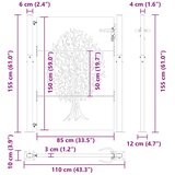  Vrtna vrata Crna 110 x 155 cm Čelik s praškastim premazom | shoptok.hr
