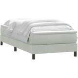 Box Spring krevet s madracem svijetlo sivi 90x220 cm baršun | shoptok.hr