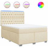 Maison Chic Box spring postelja - Vzmetna postelja z vzmetnico krem 140x200 cm blago SL11908, (21882613) | Shoptok.si