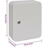  Kutija za ključeve Slonovača 20 x 7,5 x 25 cm Čelik | shoptok.hr