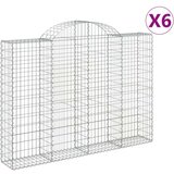  Obokane gabion košare 6 kosov 200x30x140/160cm pocinkano železo | Shoptok.si
