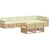 vidaXL Zunanja garnitura za sedenje 8 pcs Bela in krem Poliester, (5000281711) | Shoptok.si