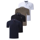 Dewberry QUAD SET T8561 MENS T-SHIRT-BLACK-WHITE-NAVY BLUE-GREEN Cijene