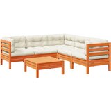  The Living Store Vrtna sedežna garnitura 6-delna z blazinami voščeno rjava - Vrtna Sedežna Garnitura, (21446643) | Shoptok.si
