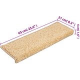  Prostirke za stepenice 15 kom 65x21x4 cm krem pravokutni rub | shoptok.hr