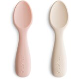 Mushie 2 dijelni set silikonskih žličica toddler starter blush/shifting sand Cijene