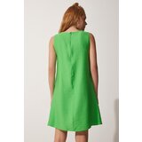  Women's Vivid Green Summer Woven A-Line Dress | Eponuda.ba