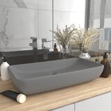 vidaXL Luksuzni pravokutni umivaonik mat svjetlosivi 71x38 cm keramički Cijene