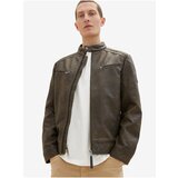 Tom Tailor Dark brown men's leatherette jacket - Men | shoptok.hr