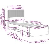  Okvir za krevet s pohranom i uzglavljem s ladicama Bijela - Bijela 100 x 200 cm | shoptok.hr