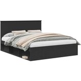  Okvir za krevet Crna 160 x 200 cm Čvrsto borovo drvo | shoptok.hr