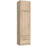 AKORD Garderobna Omara Z Nadgradnjo, 2 Vrata In 2 Predala, Hrast Sonoma, (5000331748) | Shoptok.si