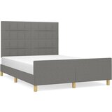 The Living Store Posteljni okvir z vzglavjem temno siv 140x200 cm blago - Posteljni Okvir Z Vzglavjem, (21524005) | Shoptok.si