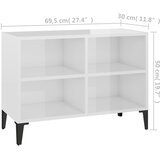 TV ormarić s metalnim nogama sjajni bijeli 69,5 x 30 x 50 cm | shoptok.hr